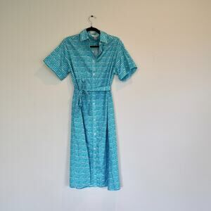 NWT Tucker NYC Sarah Shirt Midi Dress in Turquoise‎ Blue Size Small